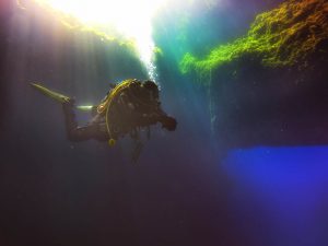 Diver at the Blue Hole, Dwejra