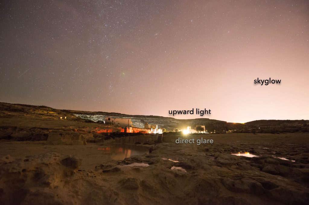 On-site light pollution at Dwejra