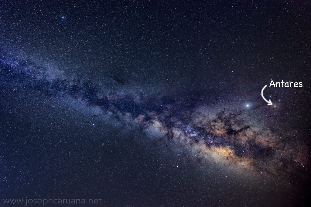 Antares and the Milky Way at Dwejra