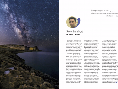 Article on Dark Sky Heritage Areas and Dwejra