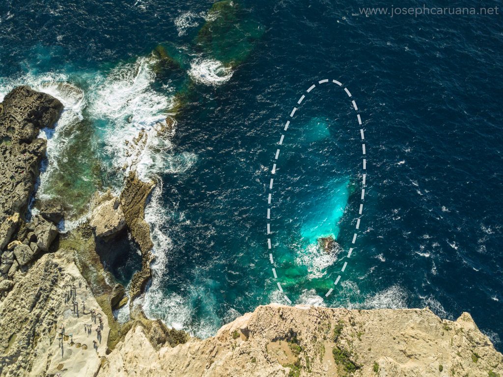 Aerial view of Azure Window remains