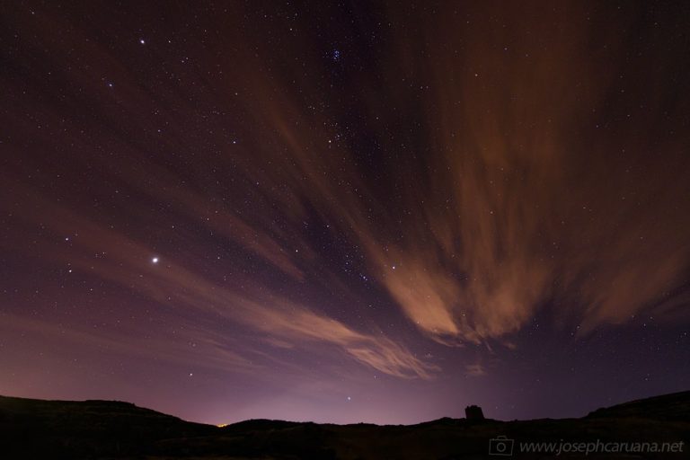 Dwejra's Night Sky - Orion and the Pleiades